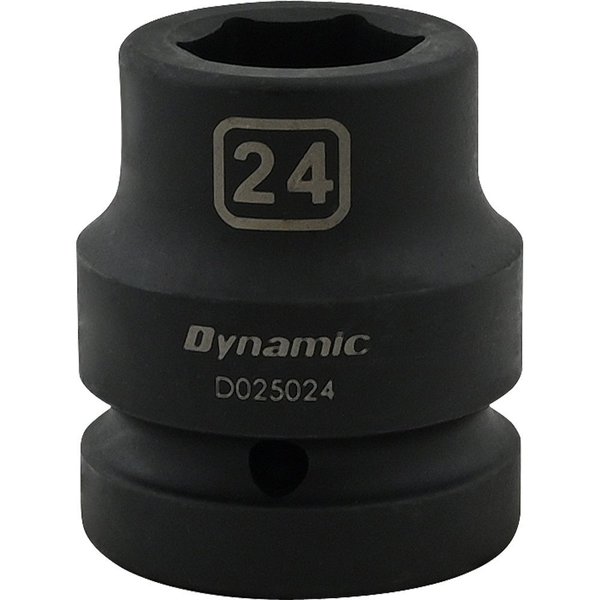 Dynamic Tools 24MM X 1" Drive, 6 Point Standard Length, Impact Socket D025024